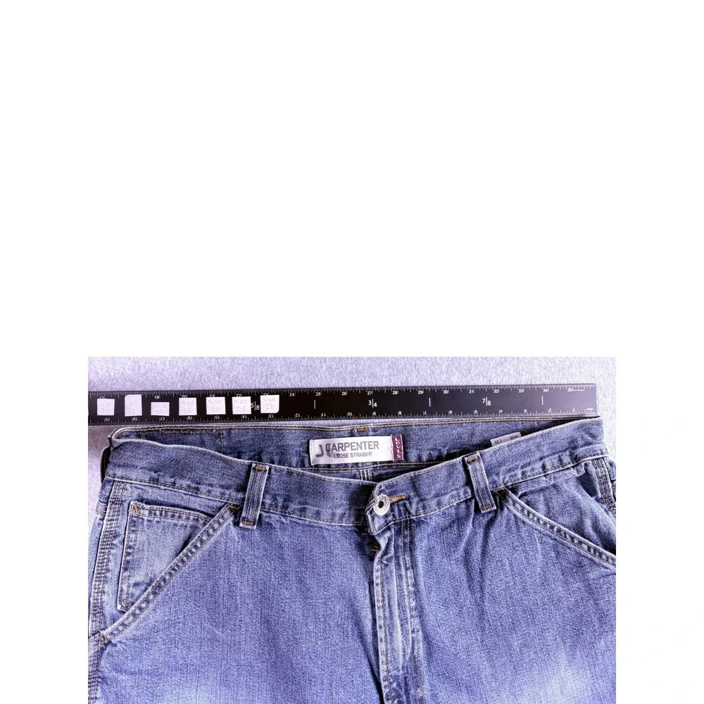 Levi's Carpenter Jeans Mens 36x36 Blue Denim Workwear Outdoor Loose Straight Leg